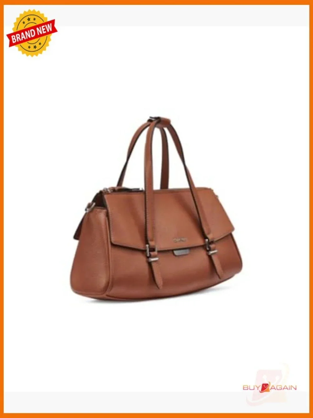 Vegan Leather Satchel with Crossbody Strap, 3 Compartments